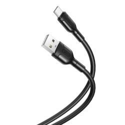 Universal USB - USB-C 1,0 m 2,1A Melns