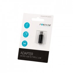 Universal adapter microUSB - USB-C Melns