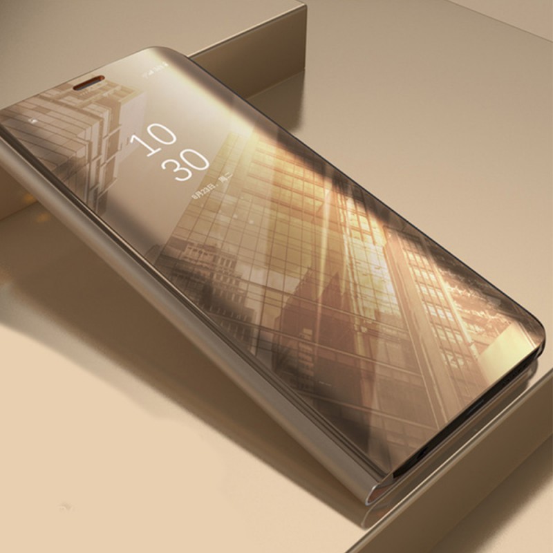 Viedtālruņa atveramais maciņš Samsung Galaxy S22 Smart Clear View Gold