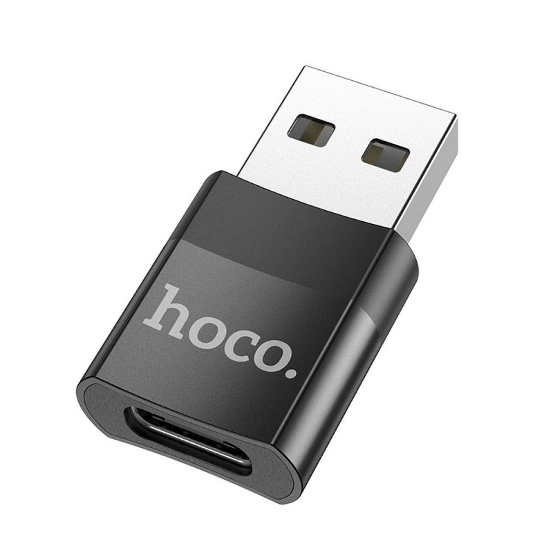 Hoco OTG from USB A (female) to Type C UA17 Melns