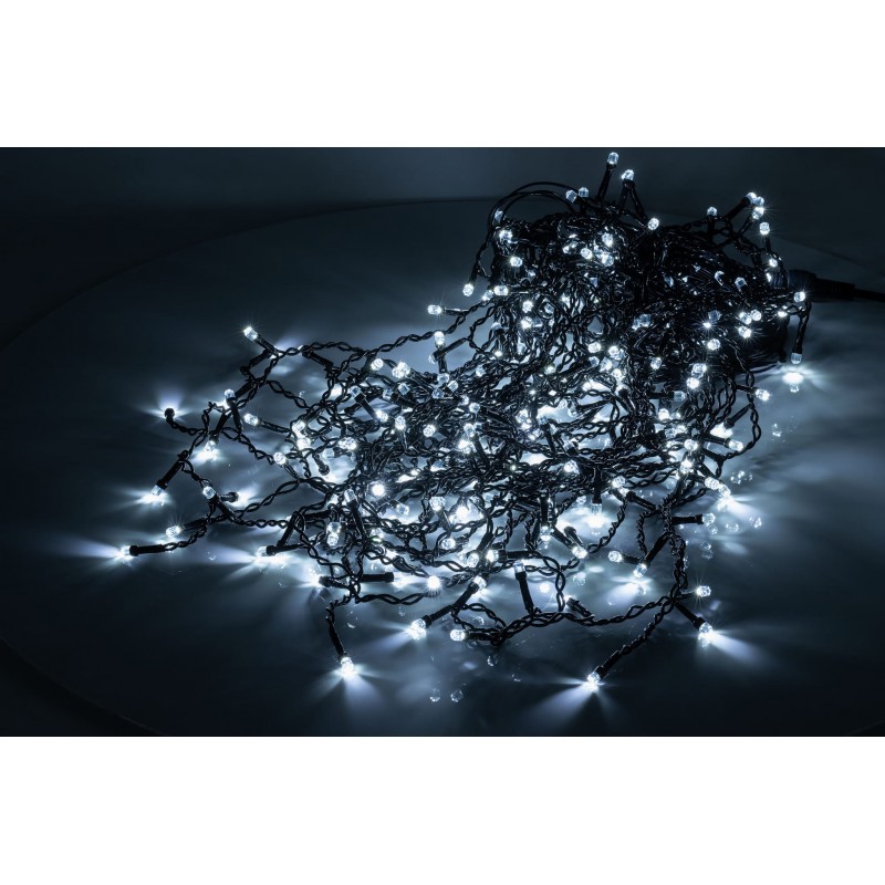 Universal 300 LED 21m L-160 melns vads Auksti baltas