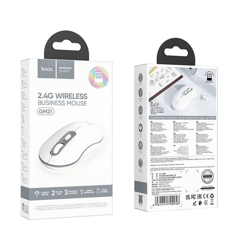 Universal wireless mouse 2,4G DPI 1600 Platinium GM21