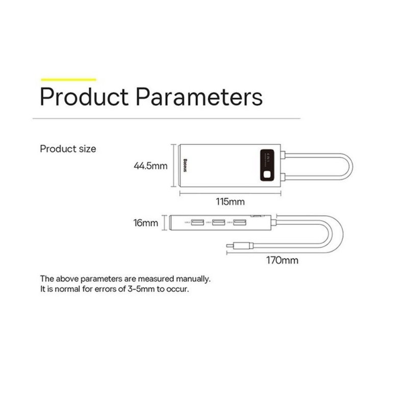 Universal HUB Multifunctional 4in1 Type C to 4x USB3.0