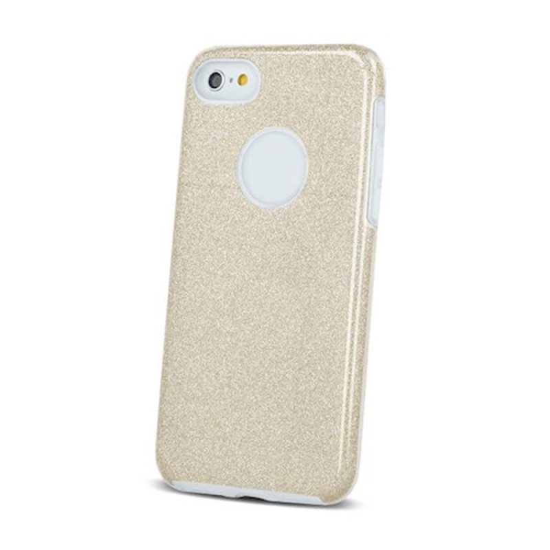 Viedtālruņa aizmugurējais vāciņš Apple Iphone 15 Glitter 3 in 1 Gold