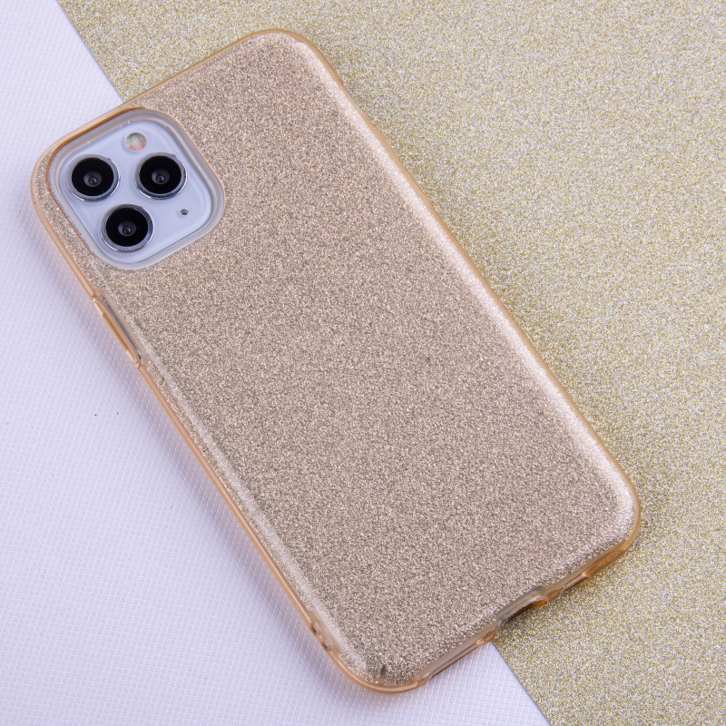 Viedtālruņa aizmugurējais vāciņš Apple Iphone 15 Glitter 3 in 1 Gold