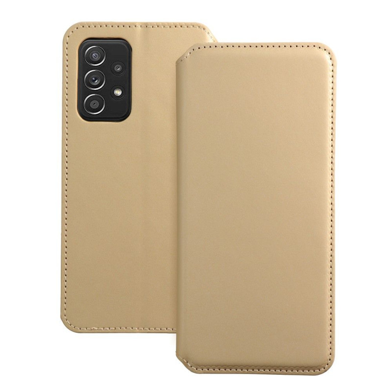 Viedtālruņa atveramais maciņš Samsung Galaxy A52 / A52 5G / A52s 5G Dual Pocket Book Gold