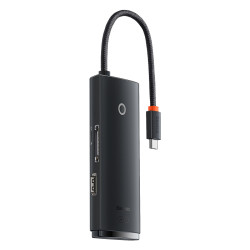 Kabeļa pārveidotājs HUB USB-C 2 x USB 3.0 / USB Type C / HDMI 1.4 / SD/TF OTG black WKQX050001 Black