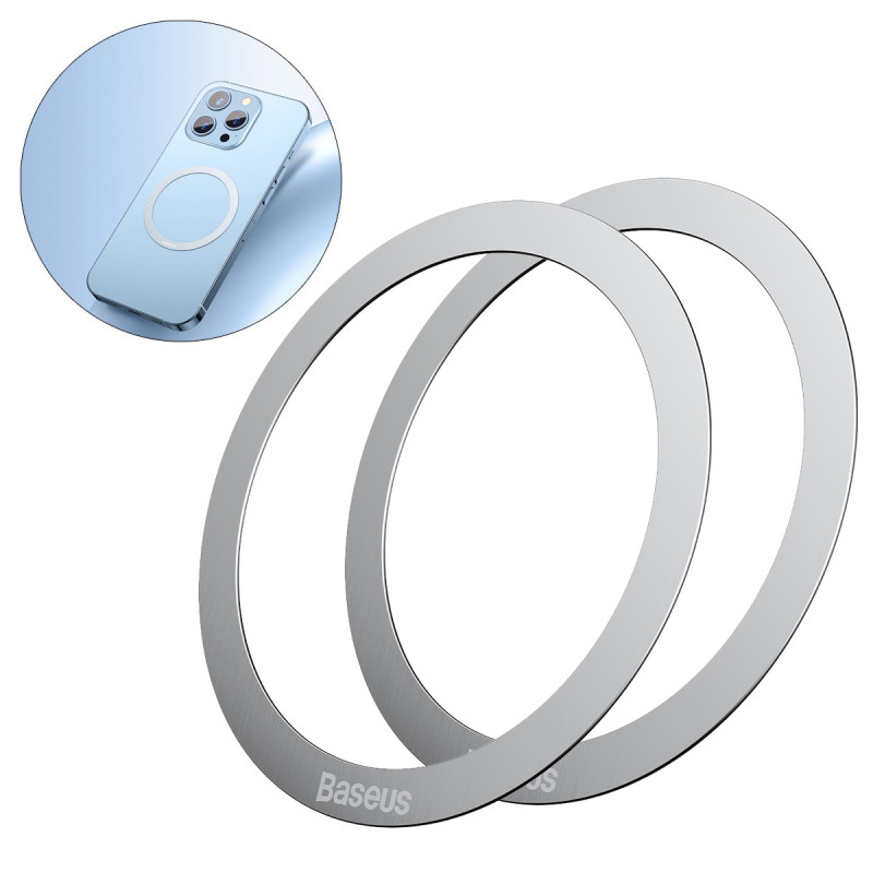 Magnēts Round plate compatible with MagSafe 2pcs Silver