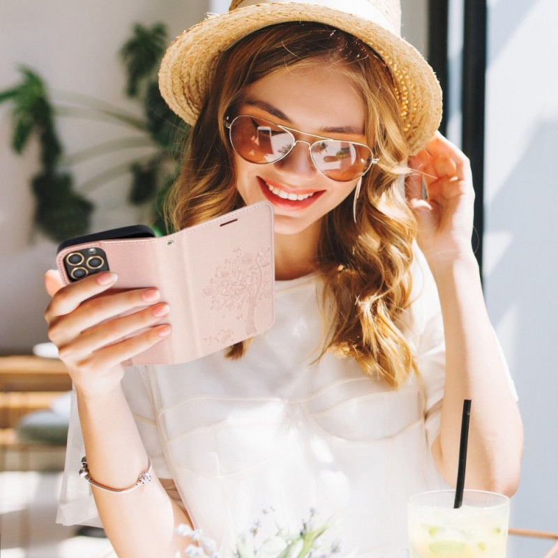 Viedtālruņa atveramais maciņš Samsung Galaxy S22 Plus Rose Gold