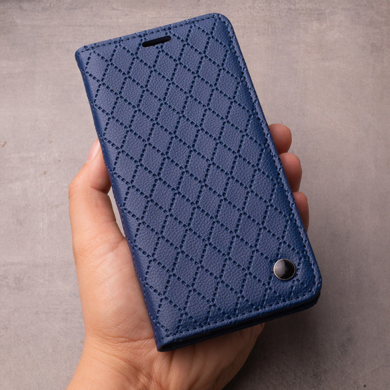 Viedtālruņa atveramais maciņš Samsung Galaxy A55 5G Smart Caro Navy