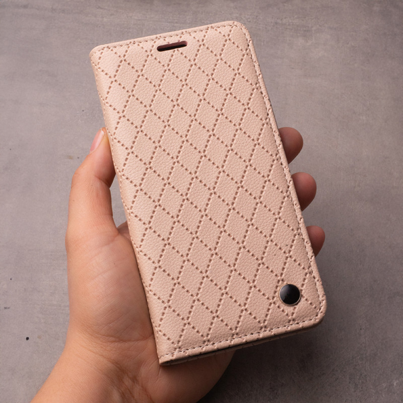 Viedtālruņa atveramais maciņš Samsung Galaxy A35 Smart Caro Beige