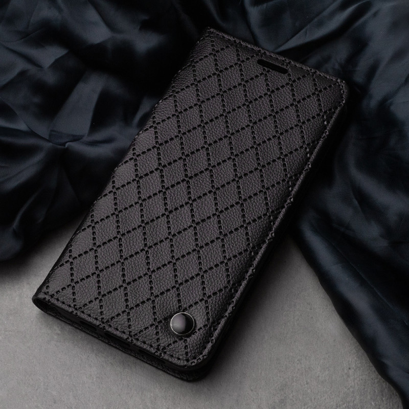 Viedtālruņa atveramais maciņš Samsung Galaxy A55 5G Smart Caro Black