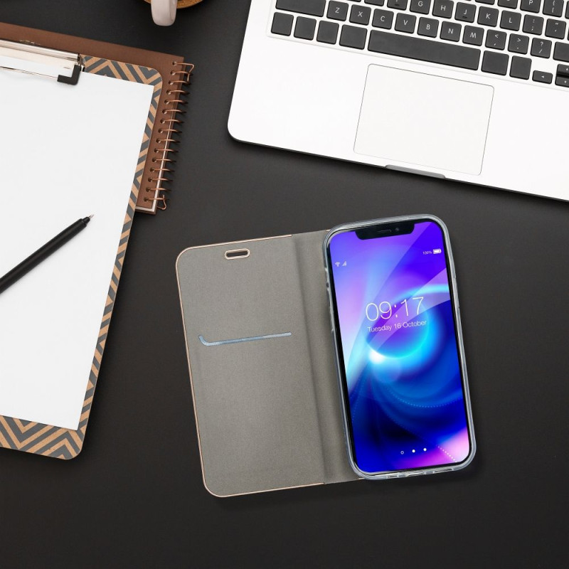 Viedtālruņa atveramais maciņš Samsung Galaxy A55 5G Luna Book Gold Silver