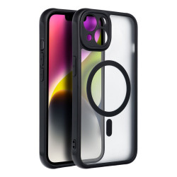 Viedtālruņa aizmugurējais vāciņš Apple iPhone 14 Full matte mag Black, Transparent