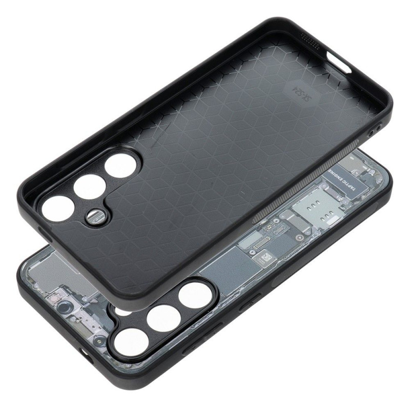 Viedtālruņa aizmugurējais vāciņš Samsung Galaxy A05S Tech Case design 2 Black, With Design