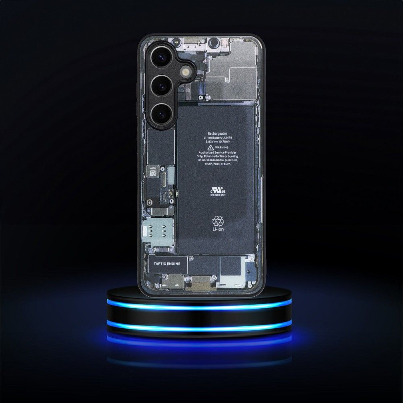 Viedtālruņa aizmugurējais vāciņš Samsung Galaxy A05S Tech Case design 2 Black, With Design
