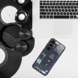 Viedtālruņa aizmugurējais vāciņš Samsung Galaxy A05S Tech Case design 2 Black, With Design