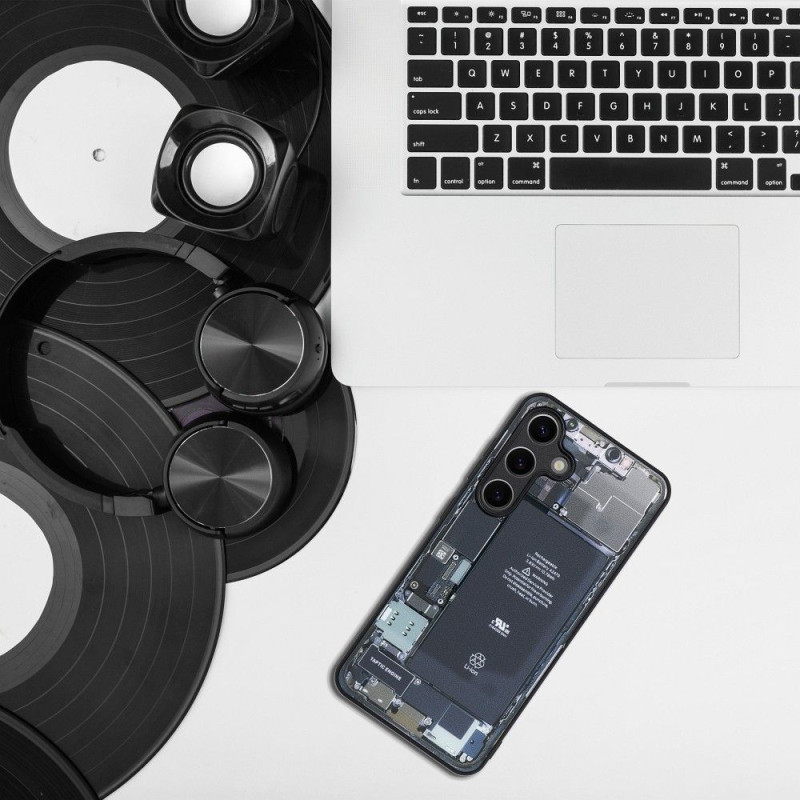 Viedtālruņa aizmugurējais vāciņš Samsung Galaxy A05S Tech Case design 2 Black, With Design