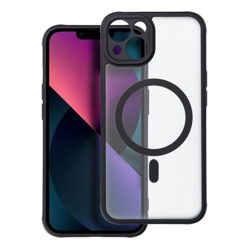 Viedtālruņa aizmugurējais vāciņš Apple iPhone 13 Full matte mag Black, Transparent