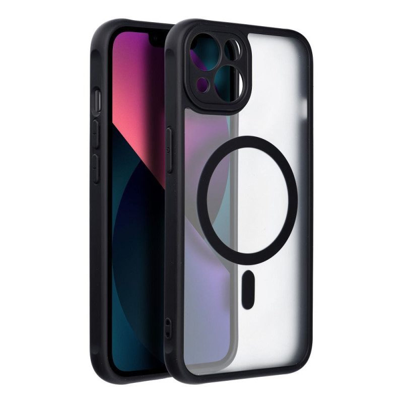 Viedtālruņa aizmugurējais vāciņš Apple iPhone 13 Full matte mag Black, Transparent