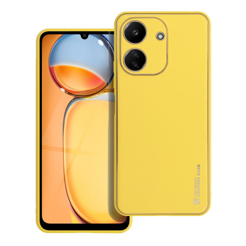 Viedtālruņa aizmugurējais vāciņš Xiaomi Redmi 13C Leather Yellow
