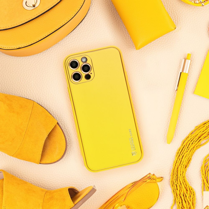 Viedtālruņa aizmugurējais vāciņš Xiaomi Redmi 13C Leather Yellow