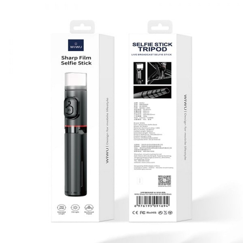 Universal Selfie Stick Wi-SE003 with Tripod Function and LED