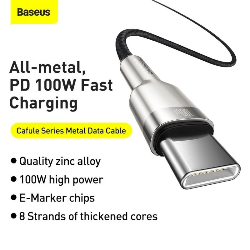 Universal cable Type C to Type C PD 5A 100W Cafule CATJK-D01 2 m|ibest.lt