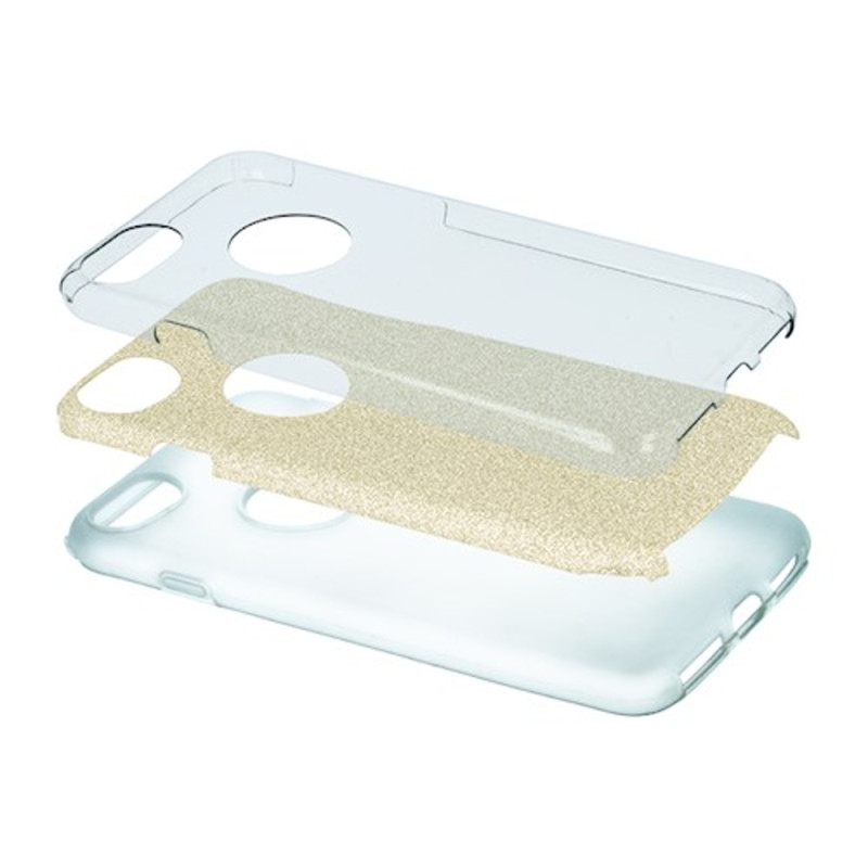 Viedtālruņa aizmugurējais vāciņš Apple iPhone 15 Pro Glitter 3 in 1 Gold