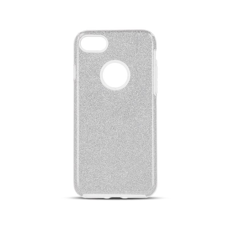 Viedtālruņa aizmugurējais vāciņš Apple iPhone 7 / 8 / SE 20 / SE 22 Glitter 3 in 1 Silver