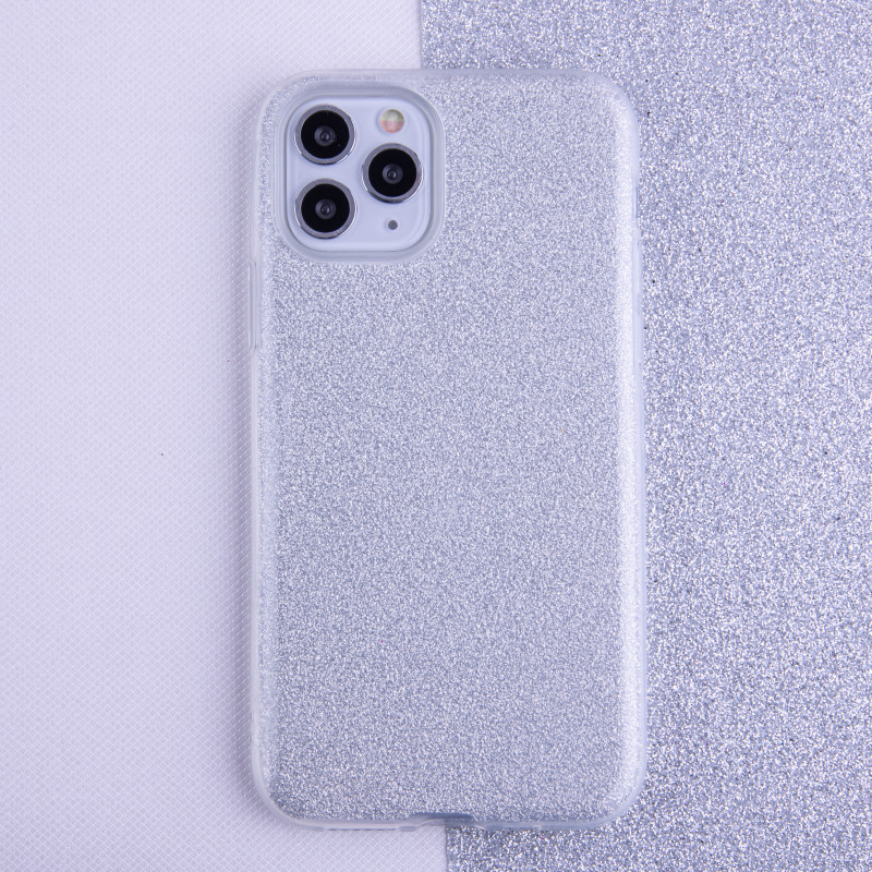 Viedtālruņa aizmugurējais vāciņš Apple iPhone 7 / 8 / SE 20 / SE 22 Glitter 3 in 1 Silver