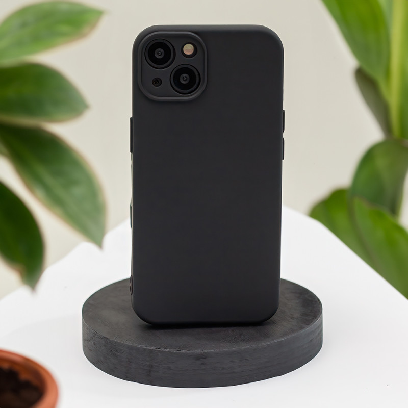 Viedtālruņa aizmugurējais vāciņš Apple Iphone 15 Plus Silicone case Black