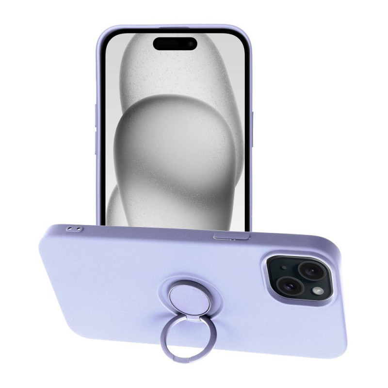 Viedtālruņa aizmugurējais vāciņš Apple Iphone 15 Plus Silicone Ring Violet