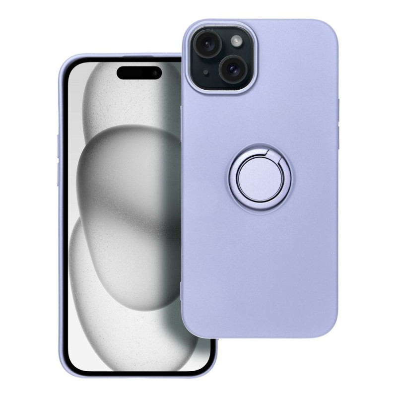 Viedtālruņa aizmugurējais vāciņš Apple Iphone 15 Plus Silicone Ring Violet