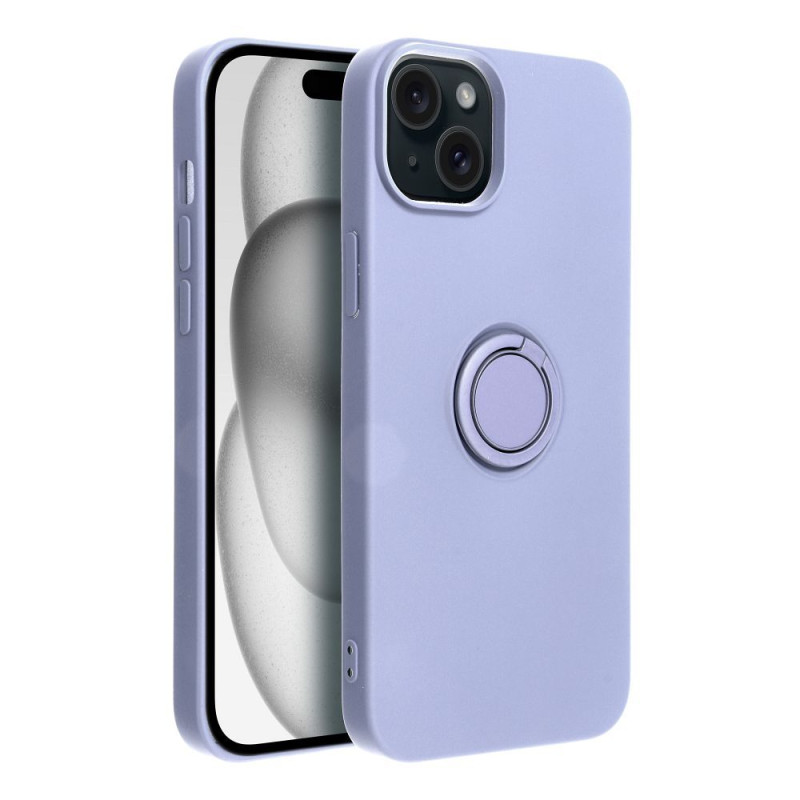 Viedtālruņa aizmugurējais vāciņš Apple Iphone 15 Plus Silicone Ring Violet
