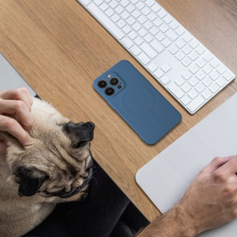 Viedtālruņa aizmugurējais vāciņš Apple iPhone 12 Mini Silicone Mag Blue