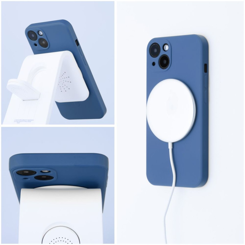 Viedtālruņa aizmugurējais vāciņš Apple iPhone 12 Mini Silicone Mag Blue