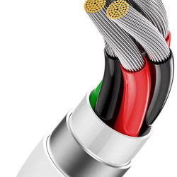 Universal cable USB A to Typ C PD 5A 100W P10320102214-00 0,25 m Balts