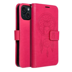 Viedtālruņa atveramais maciņš Apple Iphone 15 Mezzo Book Dreamcatcher Magenta