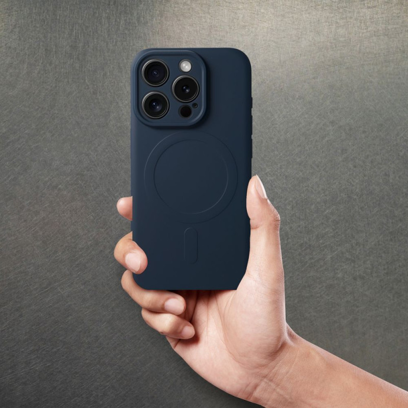Viedtālruņa aizmugurējais vāciņš Apple iPhone 15 Pro Silicone Mag Blue
