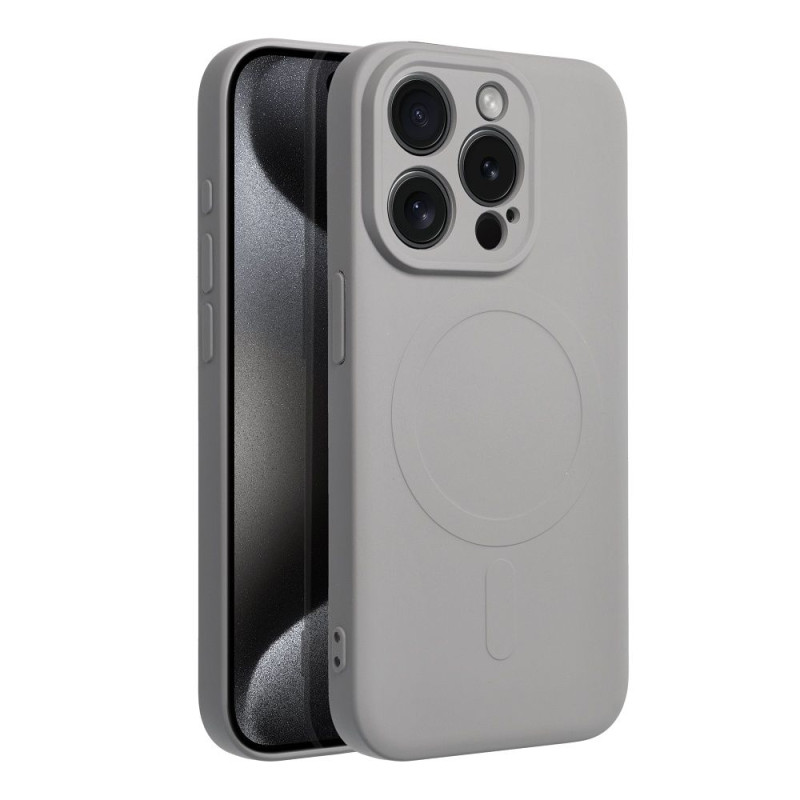 Viedtālruņa aizmugurējais vāciņš Apple iPhone 15 Pro Silicone Mag Grey
