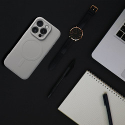 Viedtālruņa aizmugurējais vāciņš Apple iPhone 15 Pro Silicone Mag Grey
