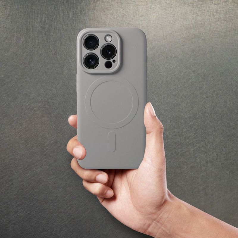 Viedtālruņa aizmugurējais vāciņš Apple iPhone 15 Pro Silicone Mag Grey