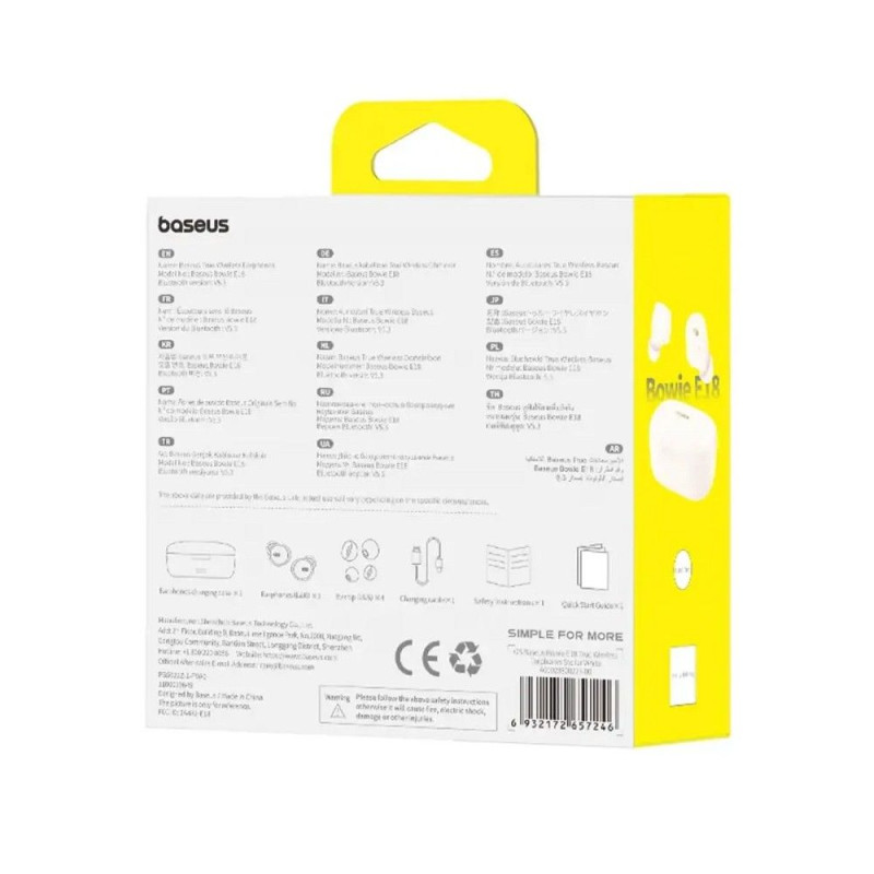 Bezvadu austiņas Wireless Earphones E18 White