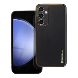 Viedtālruņa aizmugurējais vāciņš Samsung Galaxy S23 FE Leather Black