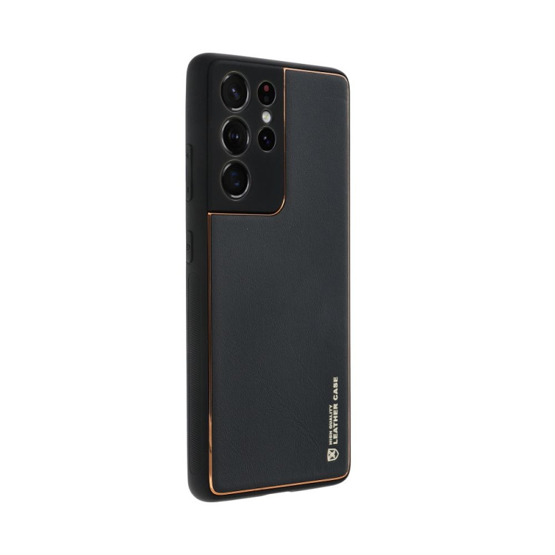 Viedtālruņa aizmugurējais vāciņš Samsung Galaxy S23 FE Leather Black