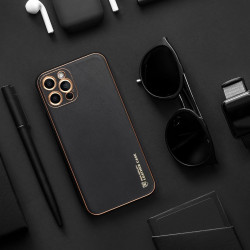 Viedtālruņa aizmugurējais vāciņš Samsung Galaxy S23 FE Leather Black