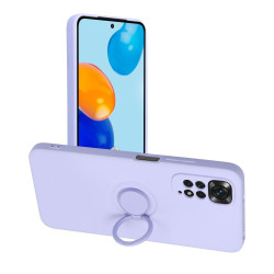 Viedtālruņa aizmugurējais vāciņš Xiaomi Redmi Note 11 5G / 11S 5G Silicone Ring Violet