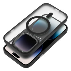Viedtālruņa aizmugurējais vāciņš Apple Iphone 15 Matte Mag Cover Black, Transparent