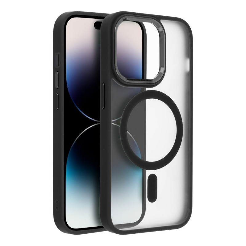 Viedtālruņa aizmugurējais vāciņš Apple Iphone 15 Matte Mag Cover Black, Transparent